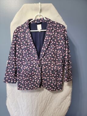 LC Lauren Conrad Navy Blazer with Pink Floral Print